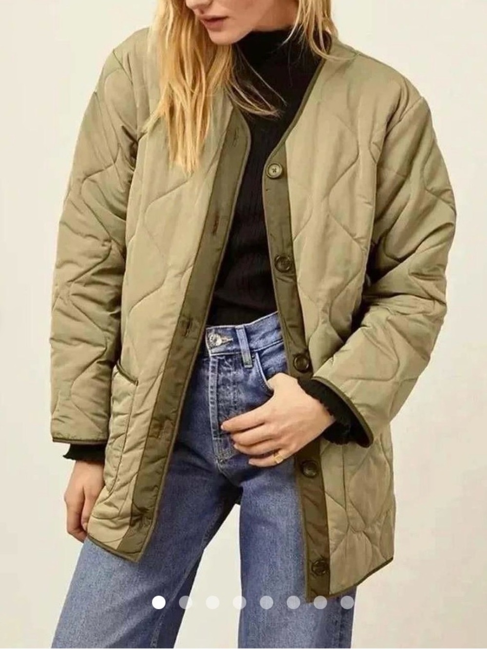 Rails Elin Quilted Jacket in Sage Green